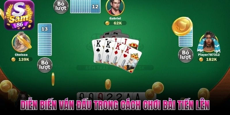 Diễn biến ván đấu trong cách chơi bài Tiến Lên