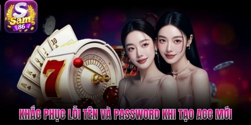 Khắc phục lỗi tên và password khi tạo acc mới