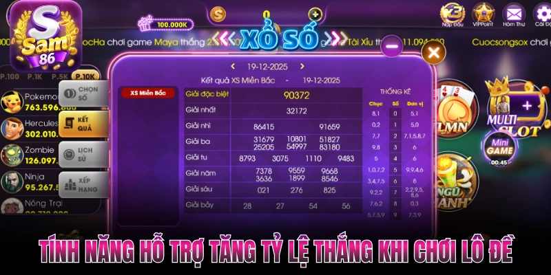 Tính năng hỗ trợ tăng tỷ lệ thắng khi chơi lô đề